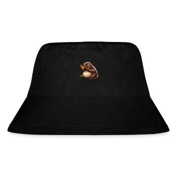 Pizza liebender Dinosaurier - Stanley/Stella recycelter Bucket Hat - Schwarz - Vorne