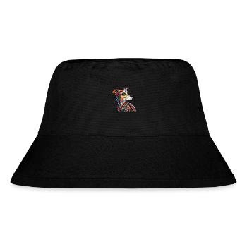 Zentangle-Hund - Stanley/Stella recycelter Bucket Hat - Schwarz - Vorne