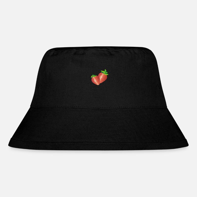 Erdbeere - Stanley/Stella recycelter Bucket Hat - Schwarz
