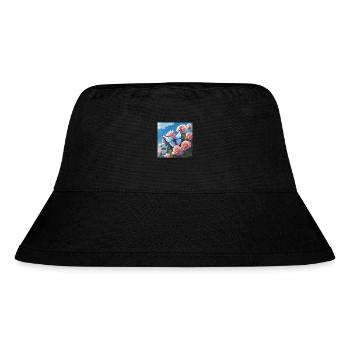Blauer Schmetterling - Stanley/Stella recycelter Bucket Hat - Schwarz - Vorne