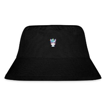 Unicorn With Glasses Cartoon Kawaii Illustration - Stanley/Stella Recycled Bucket Hat - black - Front