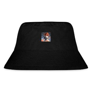 Anime-Girl mit roten Haaren süß - Stanley/Stella recycelter Bucket Hat - Schwarz - Vorne