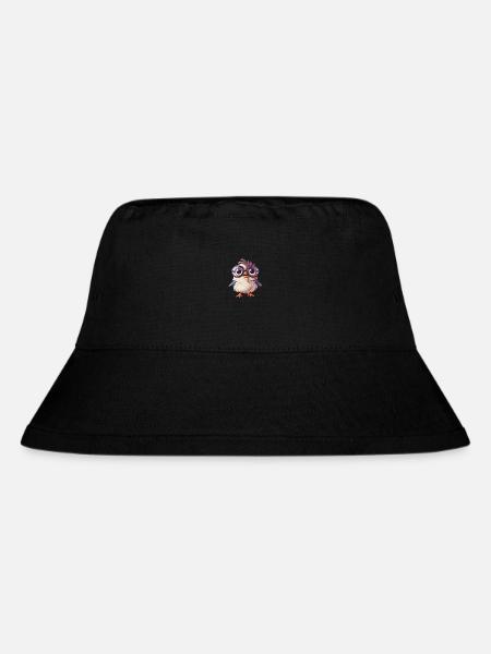 Spatz mit Brille Cartoon Kawaii Illustration - Stanley/Stella recycelter Bucket Hat - Schwarz