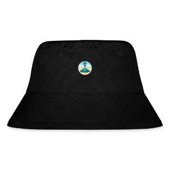 Pfauenkarikatur Yoga Strand Sommer Illustration - Stanley/Stella recycelter Bucket Hat - Schwarz - Vorne