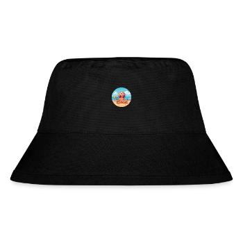 Oktopus-Karikatur-Yoga-Strand-Sommer-Illustration - Stanley/Stella recycelter Bucket Hat - Schwarz - Vorne