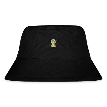 Iguana Wearing Glasses Cartoon Kawaii Illustration - Stanley/Stella Recycled Bucket Hat - black - Front