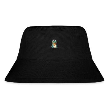 Krokodil mit Brille Cartoon Kawaii Illustration - Stanley/Stella recycelter Bucket Hat - Schwarz - Vorne