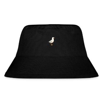 Seagull Cartoon Kawaii Watercolor Illustration - Stanley/Stella Recycled Bucket Hat - black - Front