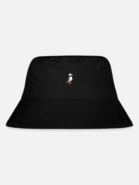 Papageientaucher-Karikatur-Kawaii-Aquarellillustration - Stanley/Stella recycelter Bucket Hat - Schwarz