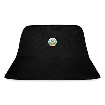 Turtle Cartoon Yoga Beach Summer Illustration - Stanley/Stella Recycled Bucket Hat - black - Front
