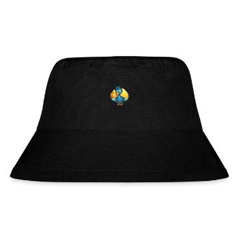 Peacock Funny Cartoon Kawaii Beach Illustration - Bob recyclé Stanley/Stella - noir - Devant
