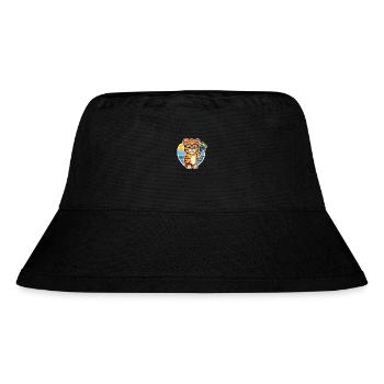 Tiger Lustige Karikatur Kawaii Strand Illustration - Stanley/Stella recycelter Bucket Hat - Schwarz - Vorne