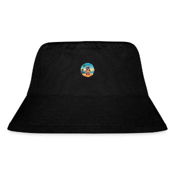 Raccoon Funny Cartoon Kawaii Beach Illustration - Stanley/Stella Recycled Bucket Hat - black - Front