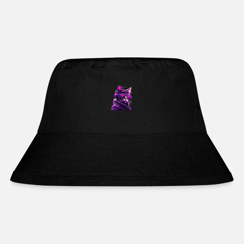 Techno Cat Neon - Stanley/Stella Recycled Bucket Hat - black