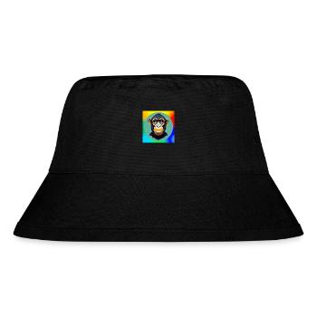 Chimpanzee Cartoon - Stanley/Stella Recycled Bucket Hat - black - Front
