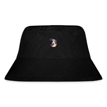 Border Collie Hunderasse Aquarell Illustration - Stanley/Stella recycelter Bucket Hat - Schwarz - Vorne