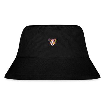 Border Collie Hunderasse Aquarell Illustration - Stanley/Stella recycelter Bucket Hat - Schwarz - Vorne