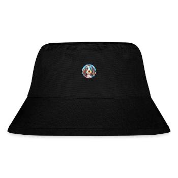 Spanische Wasserhundrasse Aquarell-Illustration - Stanley/Stella recycelter Bucket Hat - Schwarz - Vorne