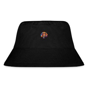 Dackel Hund Rasse Aquarell Glas Illustration - Stanley/Stella recycelter Bucket Hat - Schwarz - Vorne
