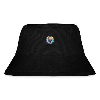 Elefant buntes Aquarell Tier Illustration - Stanley/Stella recycelter Bucket Hat - Schwarz - Vorne