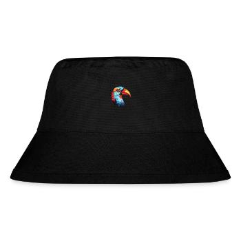 Vogel buntes Aquarell Tier Haustier Illustration - Stanley/Stella recycelter Bucket Hat - Schwarz - Vorne