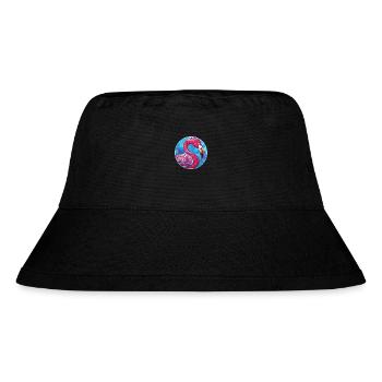 Flamingo Colorful Watercolor Animal Illustration - Stanley/Stella Recycled Bucket Hat - black - Front