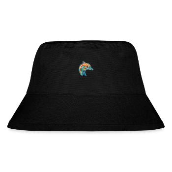 Dolphin Colorful Watercolor Animal Illustration - Stanley/Stella Recycled Bucket Hat - black - Front