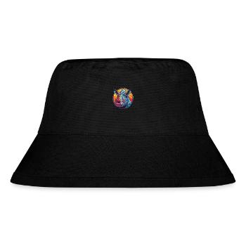 Nashorn buntes Aquarell Tier Haustier Illustration - Stanley/Stella recycelter Bucket Hat - Schwarz - Vorne