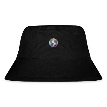 Einhorn bunte Aquarell Tier Illustration - Stanley/Stella recycelter Bucket Hat - Schwarz - Vorne