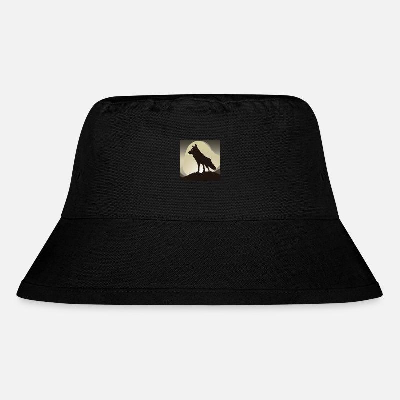 Wolf Silhouette - Stanley/Stella recycelter Bucket Hat - Schwarz