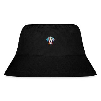 Dalmatiner Hund Buntes Aquarell Tier Karikatur - Stanley/Stella recycelter Bucket Hat - Schwarz - Vorne