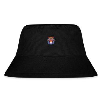 Tiger Buntes Aquarell Tier Haustier Illustration - Stanley/Stella recycelter Bucket Hat - Schwarz - Vorne