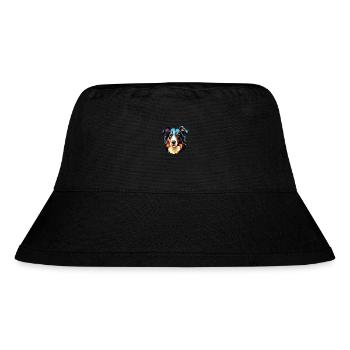 Border Collie Hunderasse Aquarell Illustration - Stanley/Stella recycelter Bucket Hat - Schwarz - Vorne