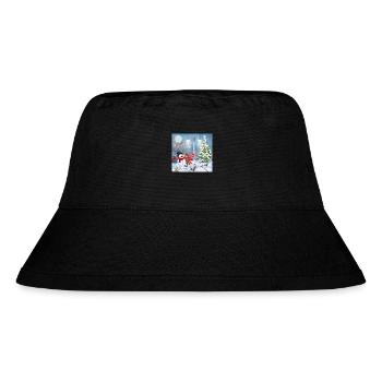 Frohe Weihnachten - Stanley/Stella recycelter Bucket Hat - Schwarz - Vorne