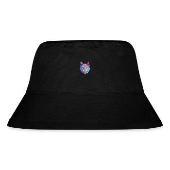 Eurasische Luchskatze Rasse Aquarell Karikatur Kawaii - Stanley/Stella recycelter Bucket Hat - Schwarz - Vorne