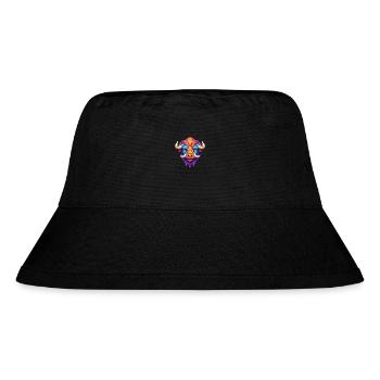 Buffalo Colorful Watercolor Cartoon Kawaii Animal - Stanley/Stella Recycled Bucket Hat - black - Front