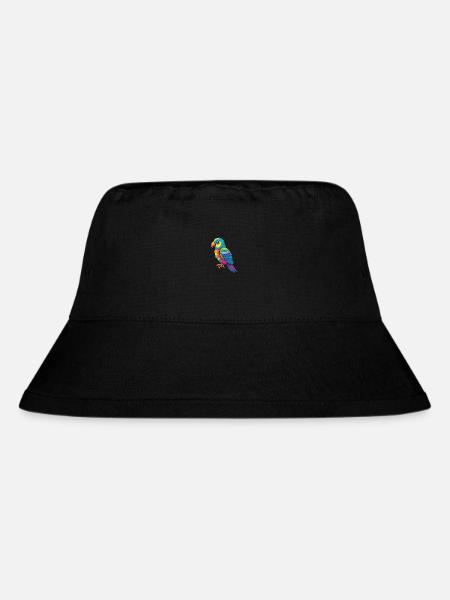 Vogel buntes Aquarell Cartoon Kawaii Tier - Stanley/Stella recycelter Bucket Hat - Schwarz