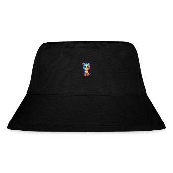 Katze buntes Aquarell Cartoon Kawaii Tier - Stanley/Stella recycelter Bucket Hat - Schwarz - Vorne