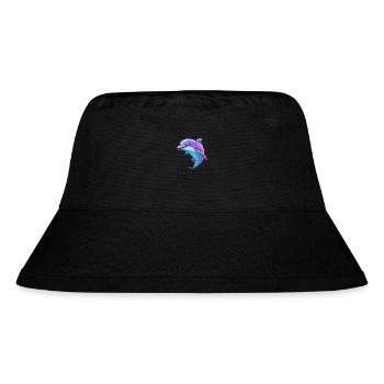 Dolphin Colorful Watercolor Cartoon Kawaii Animal - Stanley/Stella Recycled Bucket Hat - black - Front
