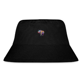 Rhino Colorful Watercolor Cartoon Kawaii Animal - Stanley/Stella Recycled Bucket Hat - black - Front