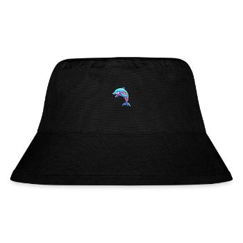 Dolphin Colorful Watercolor Cartoon Kawaii Animal - Stanley/Stella Recycled Bucket Hat - black - Front