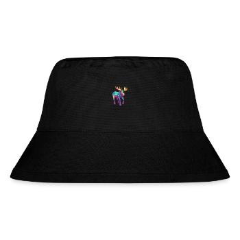 Moose Colorful Watercolor Cartoon Kawaii Animal - Stanley/Stella Recycled Bucket Hat - black - Front