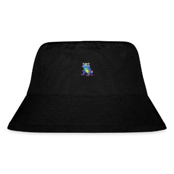 Frosch buntes Aquarell Cartoon Kawaii Tier - Stanley/Stella recycelter Bucket Hat - Schwarz - Vorne