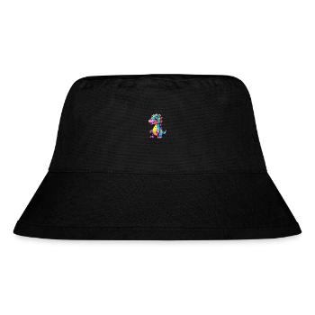 Dinosaur Colorful Watercolor Cartoon Kawaii Animal - Stanley/Stella Recycled Bucket Hat - black - Front
