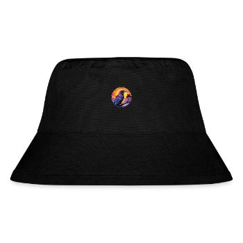 Crow Colorful Watercolor Cartoon Kawaii Animal - Stanley/Stella Recycled Bucket Hat - black - Front