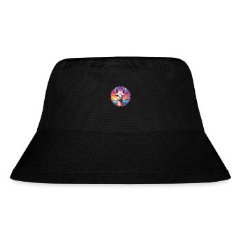 Llama Colorful Watercolor Cartoon Kawaii Animal - Stanley/Stella Recycled Bucket Hat - black - Front