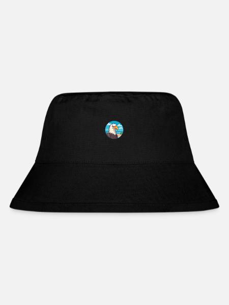 Weißkopfseeadler Aquarell Karikatur Kawaii Clipart Haustier - Stanley/Stella recycelter Bucket Hat - Schwarz
