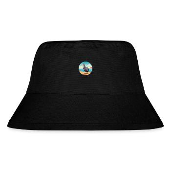 Perlhuhn Aquarell Karikatur Kawaii Clipart Haustier - Stanley/Stella recycelter Bucket Hat - Schwarz - Vorne
