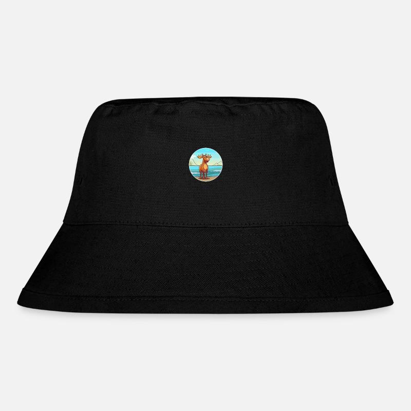 Elch Aquarell Cartoon Kawaii Clipart Tier - Stanley/Stella recycelter Bucket Hat - Schwarz