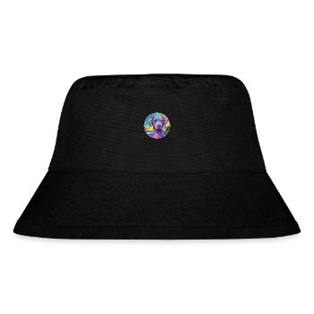 Akbash Hunderasse buntes Karikatur-Aquarell - Stanley/Stella recycelter Bucket Hat - Schwarz - Vorne